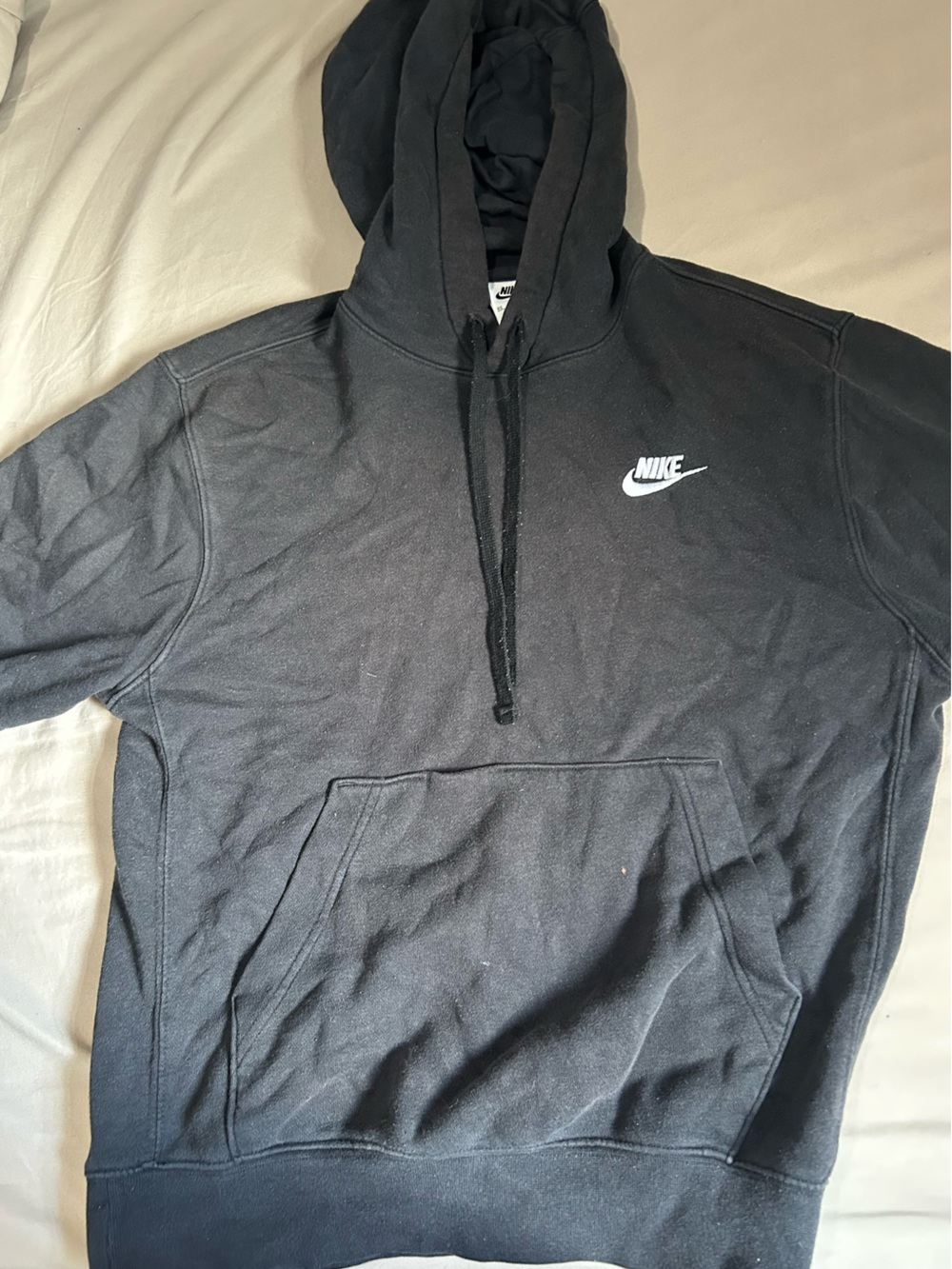 Nike Black Zip-Up Style Hoodie with White Swoosh